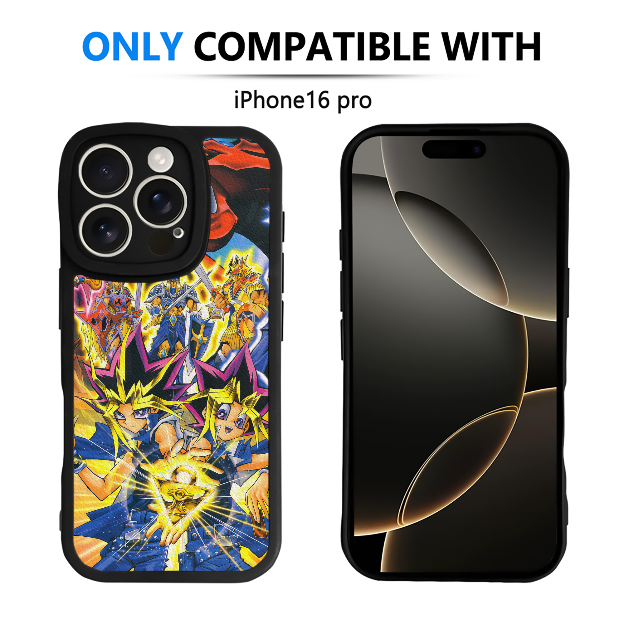 （画像用） 遊☆戯☆王 Yu-Gi-Oh! 【iPhone 16シリーズ対応】シリコンスマホケース（レザー調） 材質：シリコン